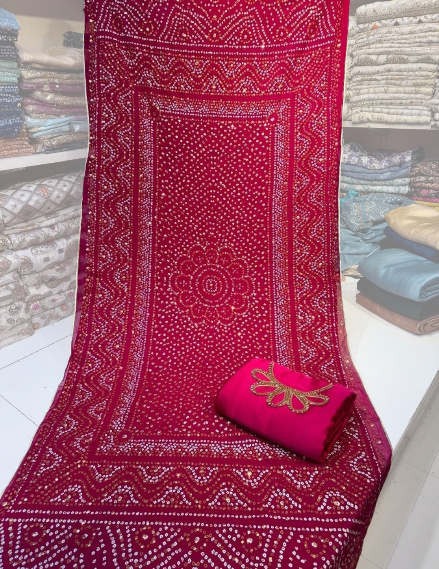 Pink Chundri Dupta Dress