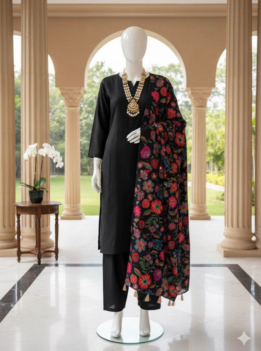 Black Khadar winter Shawls